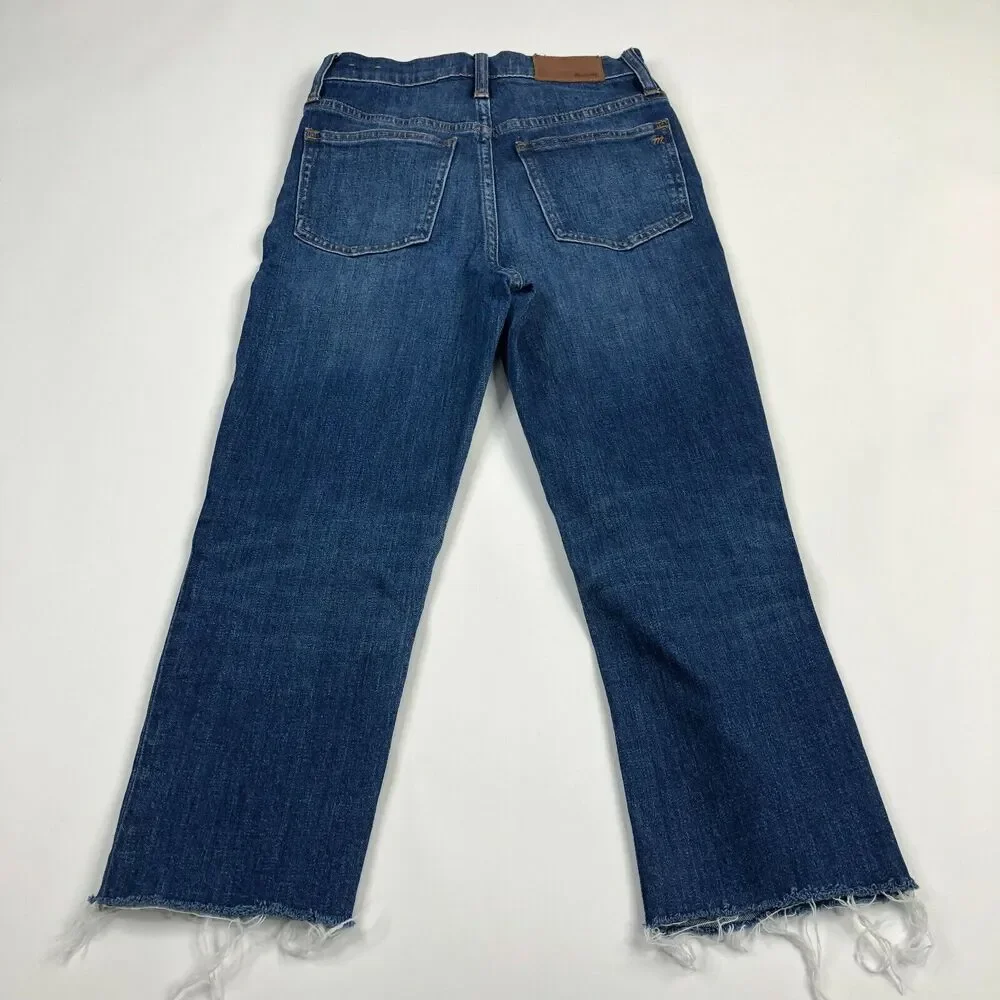 Madewell High Rise The Perfect Vintage Crop Jeans 23 (Actual 24W 20.5L) Raw Hem